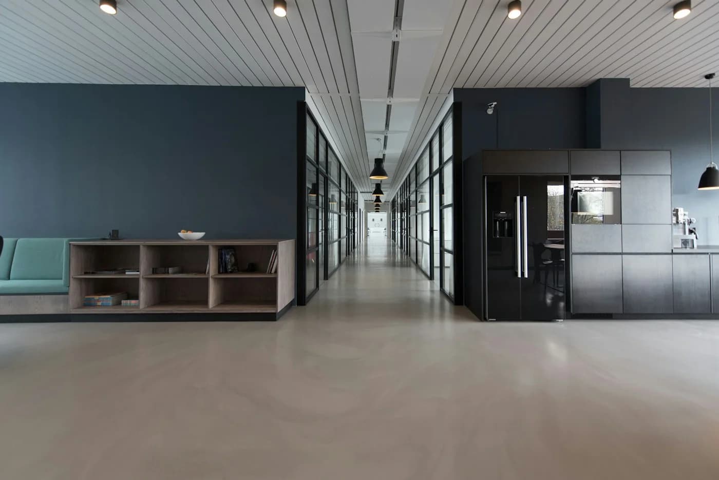Commercial office entrance with glass doors